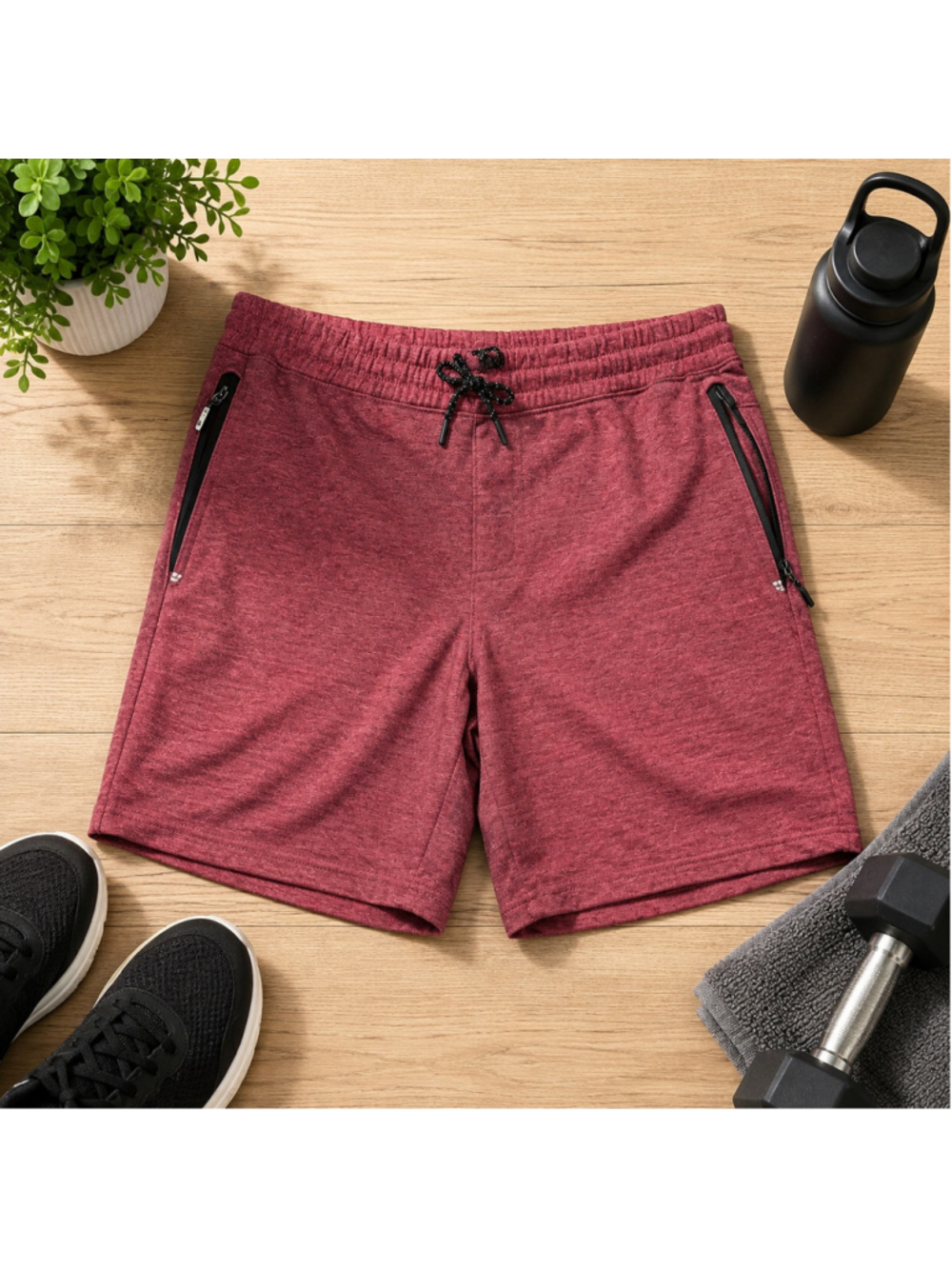 Men's BCG Athletic Shorts Size L Red Black